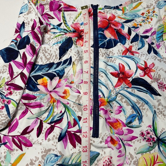 Floral Long Sleeve One Piece Swimsuit - Picture 4 of 11